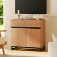 thumbnail image 6 of WAMPAT Modern TV Stand for TVs up to 100 inch, 3 in 1 TV Console with Adjustable Shelves and 3 Drawers, Media Console for Living Room, Bedroom, Mocha, 6 of 12