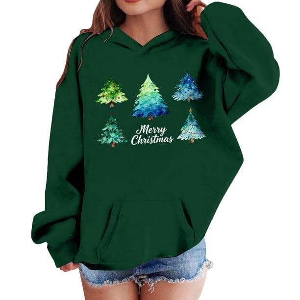 Sudadera con capucha para niñas y niños, sudadera de manga larga con cuello redondo y estampado de moda, jersey con bolsillo, sudadera de poliéster para niñas