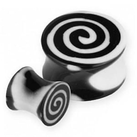 Hypnotizing Black And White Swirl Plug