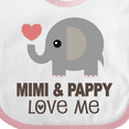 thumbnail image 4 of Inktastic Mimi and Pappy Love Me Elephant Boys or Girls Baby Bib, 4 of 4