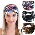 thumbnail image 1 of 3 Pack Bandeau Élastique Large pour Femmes Sport yoga Bandeau, 1 of 7