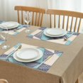thumbnail image 3 of Bohemian Tribal Pattern Flax Placemats Set of 4, 12x18 Inch Rustic Washable Table Mats, Vintage Decor for Farmhouse Kitchen or Nordic Artistic Dining Room, 3 of 6