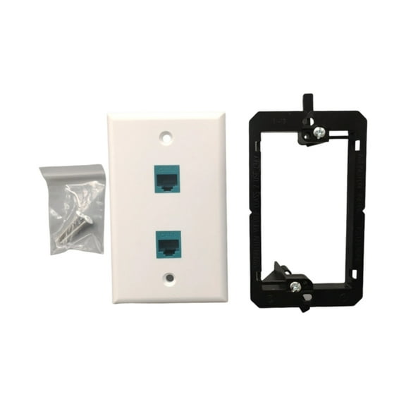 Ethernet Wall Plate Outlet Panel Single/Double Port TV Cable Wall Plate