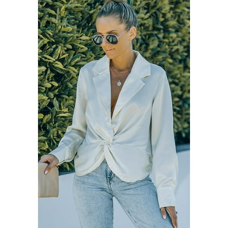 Lapel Collar Twisted Shirt