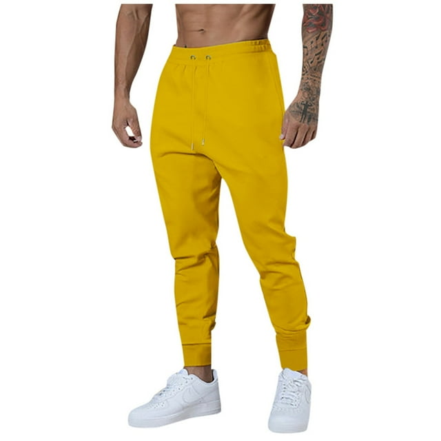 Pantalones deportivos de jogging para hombre: 3 bolsillos, cintura elástica, transpirables, para correr/fitness, tallas S-XXXL