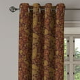 thumbnail image 3 of Ambesonne Paisley Grommet Curtain, Oriental Damask Design, 50" x 54", Redwood and Amber, 3 of 6