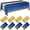 Navy Blue and Gold, variant on BlinkLLX 8 Pack Navy Blue and Gold Disposable Plastic Tablecloths and Satin Table Runner Set, 54 x 108 Inch Tablecloth, 12 x 108 Inch Table Runners for Wedding Graduation Birthday Baby Shower