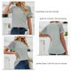 thumbnail image 5 of Verano Encaje Crochet Hallow Camiseta Manga Corta Cuello Redondo Ajuste Suelto Waffle Knit Raglan para Mujer, 5 of 6