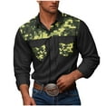 thumbnail image 2 of Dolkfu Tee Shirts Men Button Up Graphic Workwear Relaxed Fit Workwear Stretch Collared Shirt Tops for Men M, 2 of 7