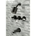 thumbnail image 2 of Kingston Brass KBX8130DPL Paris Three-Handle Tub and Shower Faucet, Matte Black, 2 of 5