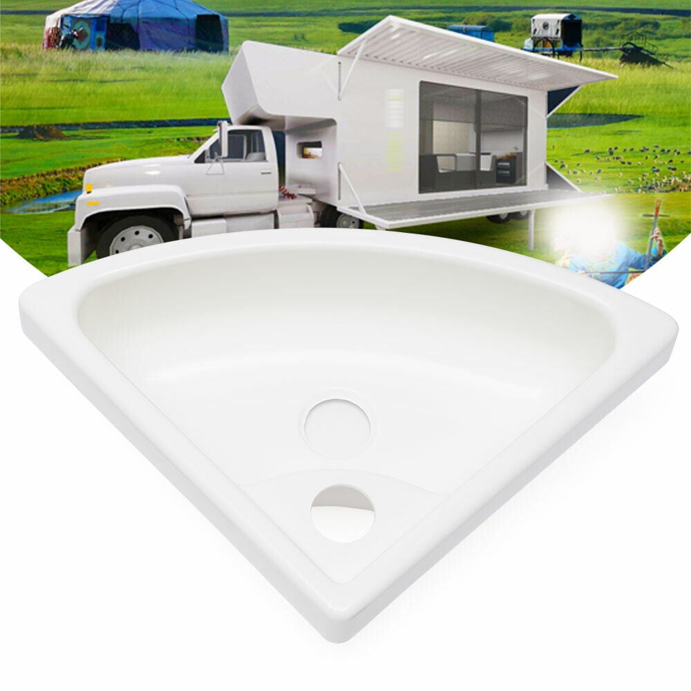 Small Wall Mount Corner Bathroom Sink White Triangle Plastic Vanity Single Bowl Sink