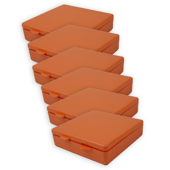 Romanoff Products Romanoff Micro Box Plastic 4" x 4" x 1" Orange 6/Bundle (ROM60409-6)