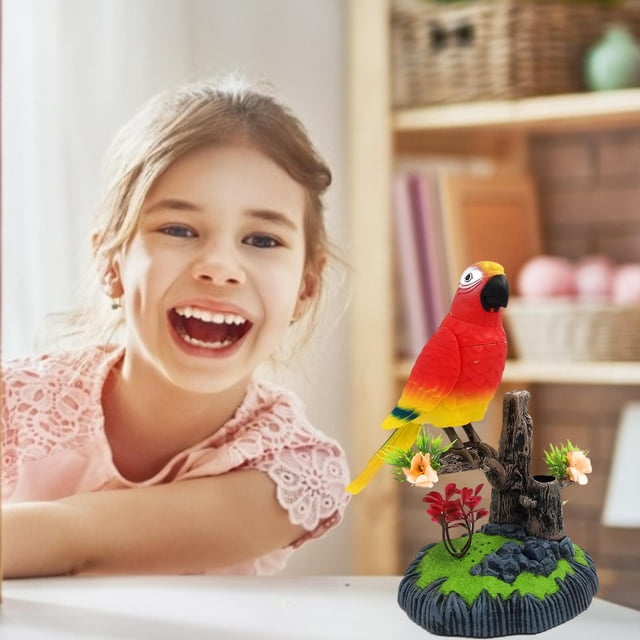 Chirping Birds Toys con Penholder Funciona con Loros parlantes controlados por Accesorios de decoración para el la oficina Regalo Hugo Pájaro cantando