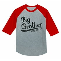Big Brother 2022 Gift for Siblings Boys 3/4 Sleeve Baseball Jersey Toddler Shirt 4T Red