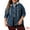 Blue, variant on Women's Plus Size Layered Drawstring Detachable Hoodie Denim Jacket 4X Blue