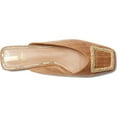 thumbnail image 3 of Sam Edelman Lavina 5 Brown Slip On Square Toe Gold Stud Fabric Flat Mules Shoes (Cuoio, 10), 3 of 7