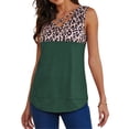 thumbnail image 1 of Qarigey Camisa sin mangas con cuello en V y estampado de leopardo para mujer Prendas para la parte del cuerpo Verde METRO Qarigey AP002393-02, 1 of 4