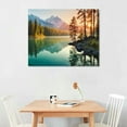 OBREWY Autumn Lake Large Stretched Canvas Wall Art For Living Room