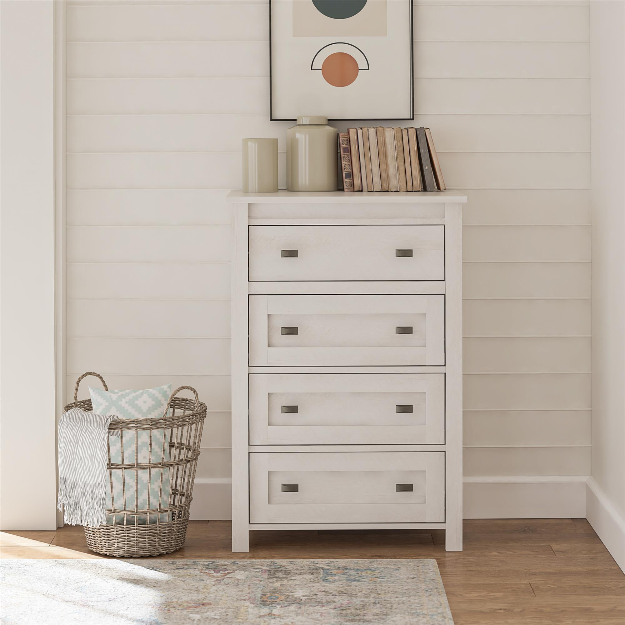 Ameriwood Home Farmington 4 Drawer Dresser, Ivory Oak