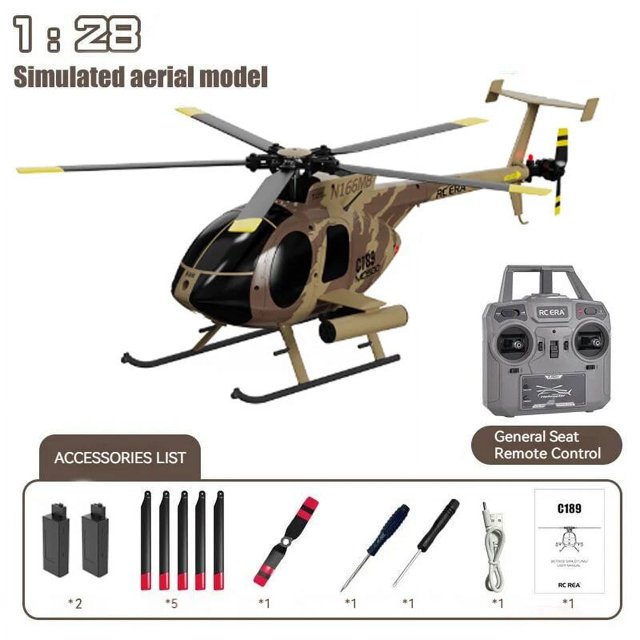 Dron de Control Remoto C189 para niños, helicóptero Md500, Avión de Control fundido a presión de cuatro canales, decoración, modelo de Navidad, regalo para niños, 1:28