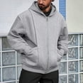 thumbnail image 2 of Xzbqbs Mens Track Hooded Jacket Casual Full Zip Up Slim Fit Hoodie Sport Coat Fashion Lightweight Solid Workout Running Jackets, 2 of 5