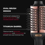 TYMO VOLUMIZER Hot Air Brush, Ionic Hair Blow Dryer & Volumizer with Titanium Barrel for Volume & Smooth Shine, Frizz-Free Styling, Black