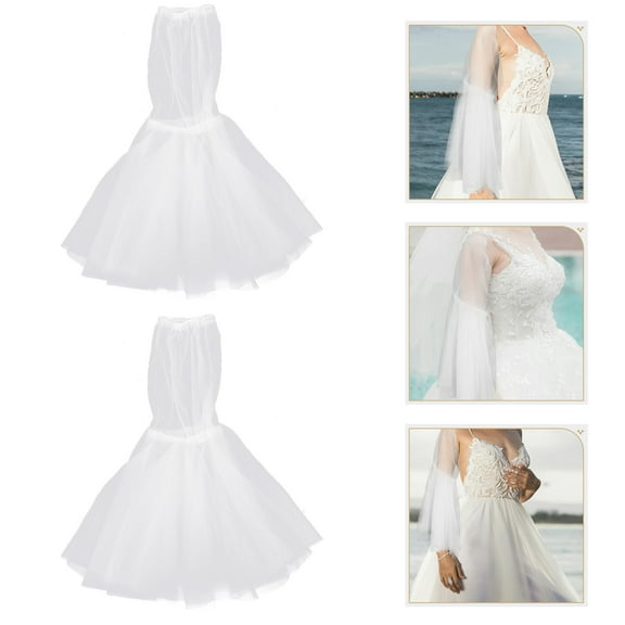 SOPOTUTU Detachable Bridal Sleeves White Tulle 1 Pair