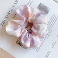 thumbnail image 1 of Gomas para el pelo de tela brillante, suave, ligera, cómoda y elástica para fiestas, uso diario, teñido anudado, color morado, 1 of 1