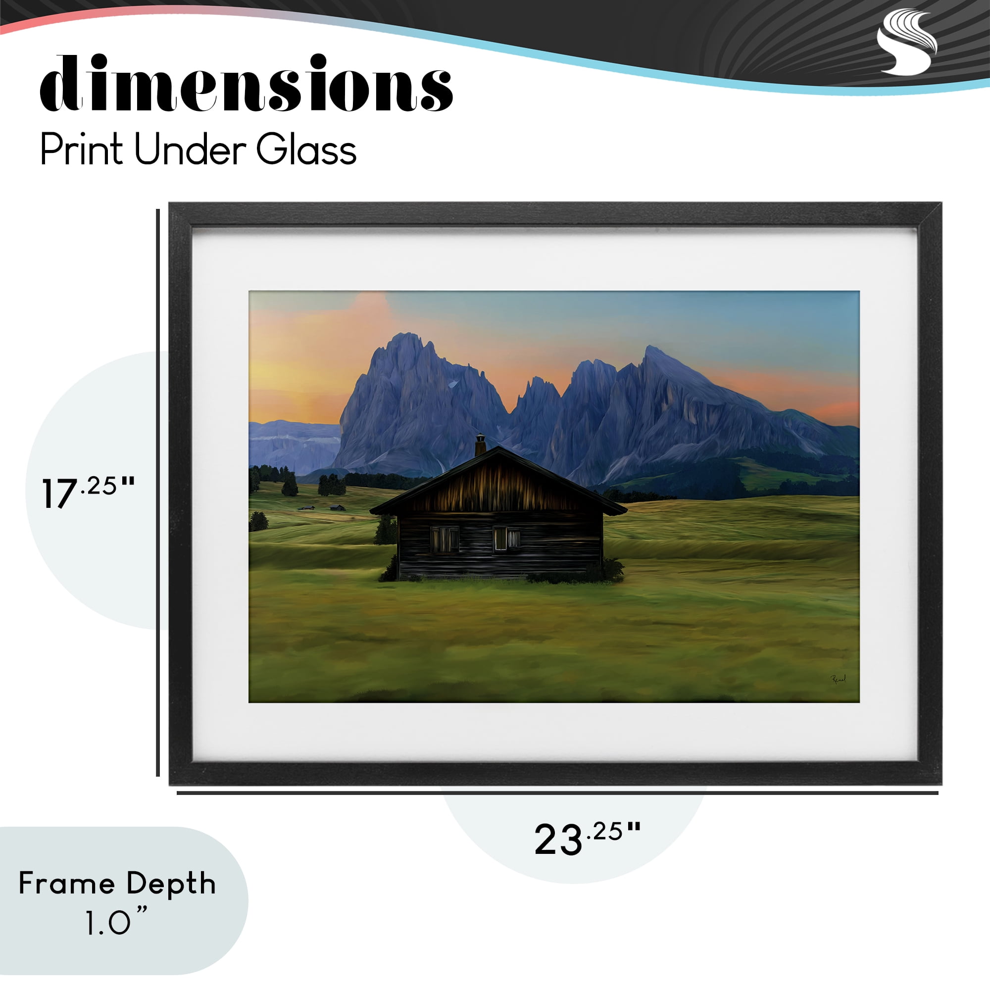 Stupell Industries Solitary Cabin with Looming Cliffs Black Framed Print Under Glass, design by Renel Peters