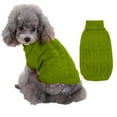 thumbnail image 2 of Cozy Knitted Dog Sweater, Warm Winter Pet Clothes for Small Medium Large Dogs, Soft Cable Knit Pullover for Puppies ,Fluorescent Green XS, 2 of 9