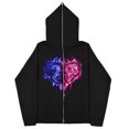 thumbnail image 1 of Sudaderas informales con estampado de calavera Y2k para hombre y mujer, sudaderas con capucha góticas para parejas, sudadera con cremallera de talla grande Harajuku Y2k, 1 of 5