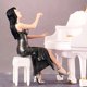 thumbnail image 3 of pintada 1:64, de chat, muñeca de resina en miniatura, pianista femenina, para de dioramas de jardín de hadas, proyectos Hugo Figuras de diorama, 3 of 10