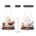 thumbnail image 5 of Cute Halloween Ghost Suncatcher, 7.68" Acrylic Stained Glass Style Window Hanging Ornament, Ghost with Black Cat Boo Decor, Fall Home Garden Wall Art, Gifts for Mom, Plant Lovers & Women, 5 of 5