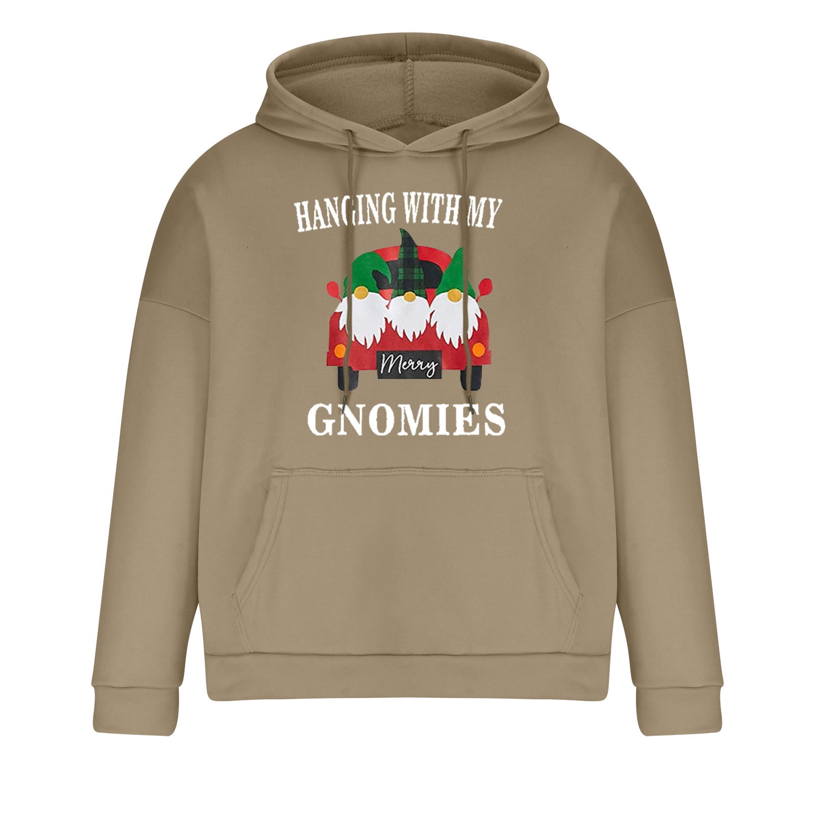 WXLWZYWL Uglu Christmas Hoodies for Men Gnome Hooded Sweatshirt Novelty Sweater Elf Long Sleeve Pullover Loose Fit Drawstring Hoodie