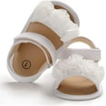 thumbnail image 4 of Infant Baby Girls Summer Sandals with Flower Soft Sole Newborn Toddler First Walker Crib Dress Shoes, 4 of 6