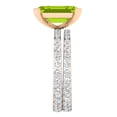 thumbnail image 3 of Dazzlingrock Collection 10x7mm Emerald Cut Peridot & 1.19 Ctw Round White Diamond Eternity Wedding Ring Set for Ladies in 18K Rose Gold, Size 5, 3 of 5