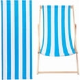 thumbnail image 1 of Repuesto de lona para silla de playa de 44,49 x 17 pulgadas, 1,5 mm de grosor, con rayas azules y blancas, para patio, plegable, reclinable, 1 of 9