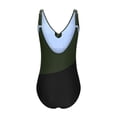 thumbnail image 5 of LEBONYARD Women's One-Piece Swimsuit:High-Quality for Beach Fun,Womens Patchwork Swimsuits Ruched Criss Bathing Suits V Neck Blackless Swimwear Army Green M, 5 of 6