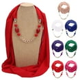thumbnail image 4 of Infinity Scarf Accessory for Women Beaded Necklace Trendy Casual Spring Summer 2026 Red, 4 of 4
