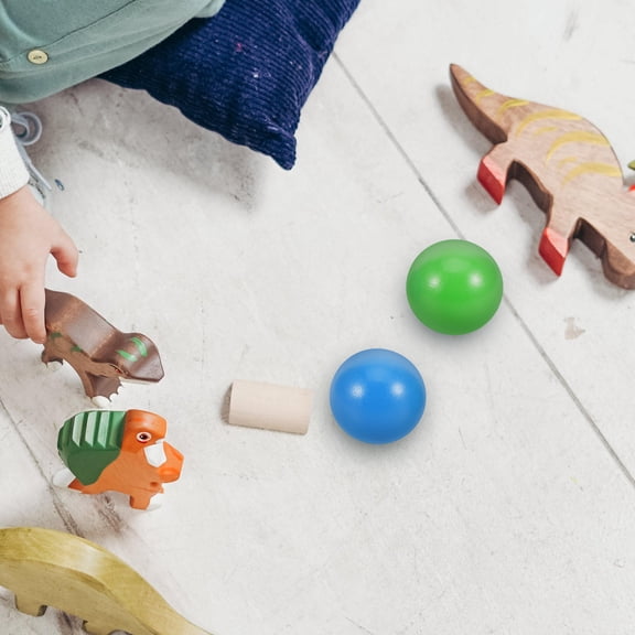 Soimiss 2Pcs Assorted Color Wooden Balls for Backyard Games and Outdoor Fun