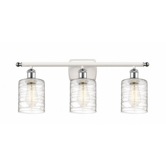516-3W-WPC-G1113-LED-Innovations Lighting-Cobbleskill - 3 Light Bath Vanity In Art Nouveau Style-9 Inches Tall and 26 Inches Wide White/Polished