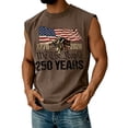 thumbnail image 2 of 250 Years" Bold Header Muscle Tank with Eagle Clutching American Flag and "1776-2026" Date Box, Sleeveless Design for Gym or Casual Wear Light Brown XXXL, 2 of 4