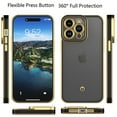 thumbnail image 2 of iPhone 15 Pro Case for Women Girl Cute Luxury Plating Soft Back Cover Raised Full Camera Protection Bumper Silicone Shockproof Phone Case for iPhone 15 Pro Max, Black, 2 of 9