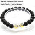 thumbnail image 3 of 3pcs Traintough Dumbbell Bracelet, High Quality Men Beaded Bracelet Volcanic Lava Stone Dumbbell Bracelet Gifts For Men, 3 of 4