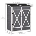 thumbnail image 3 of Outsunny 54.75''x29.5''x63'' Garden Storage Shed Asphalt Roof Wooden Timber Double Door Utility Storage House w/ Movable Shelf & Fixed Fittings, 3 of 10