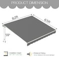 thumbnail image 3 of AECOJOY 8.2' x 6.5' Manual Retractable Patio Awning,Outdoor Awning Retractable Sunshade Shelter in Gray, 3 of 9