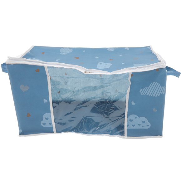 Miangastore Bedding Organizer Dark Blue Transparent Window 1Set 23.6x15.7x11.8in