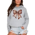 thumbnail image 6 of Football Coquette Bow Hoodie for Women & Teens Game Day Sweatshirt, Gray Hoodie, M, 6 of 8