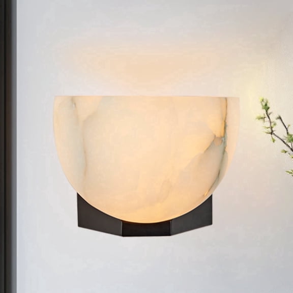 "Alabaster Bowl Sconce, Wall Lights for Living Room "