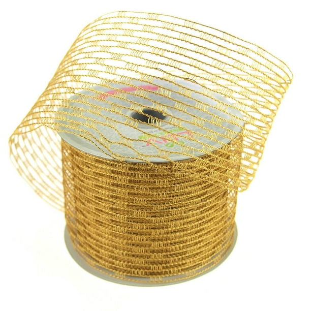 Stretch Netting Wired Mesh Ribbon, 21/2Inch, 10 Yards